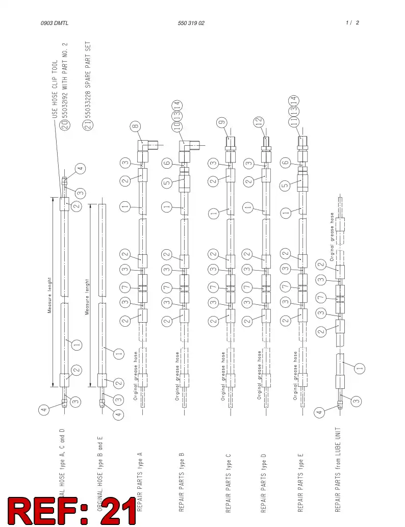 55033228 550 332 28 SPARE PART KIT - Sandvik Technical Drawing