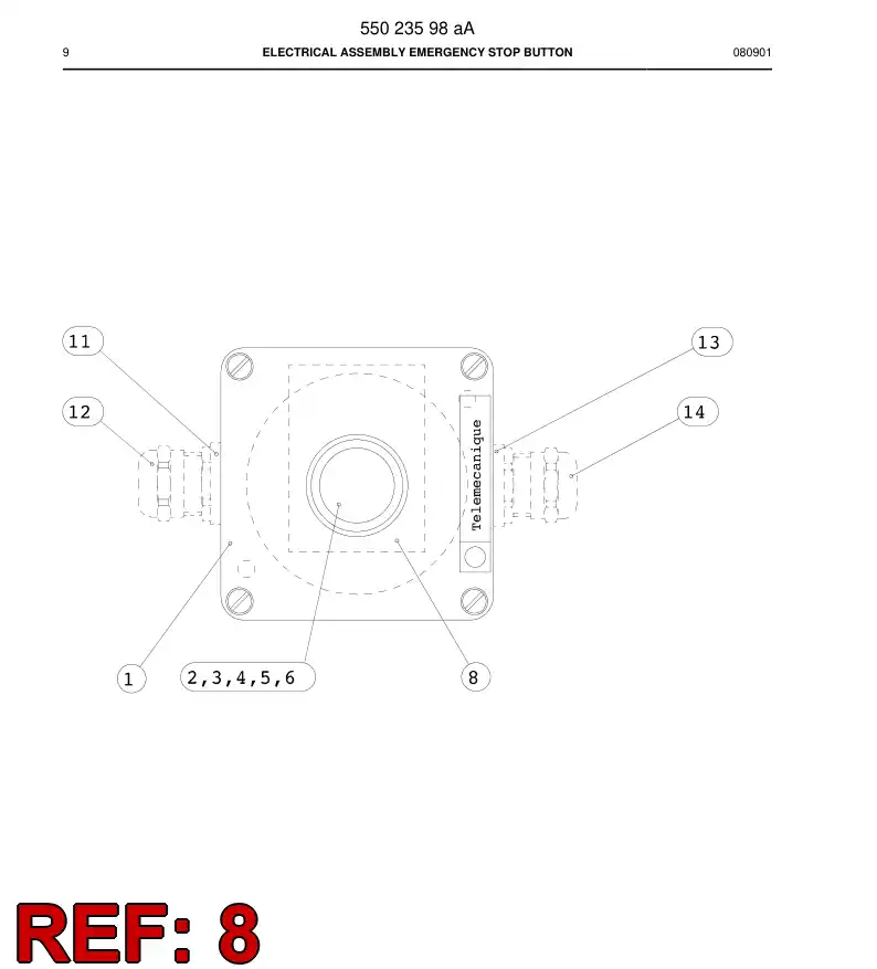 55033280a 550 332 80a Switch accessory - Sandvik Technical Drawing