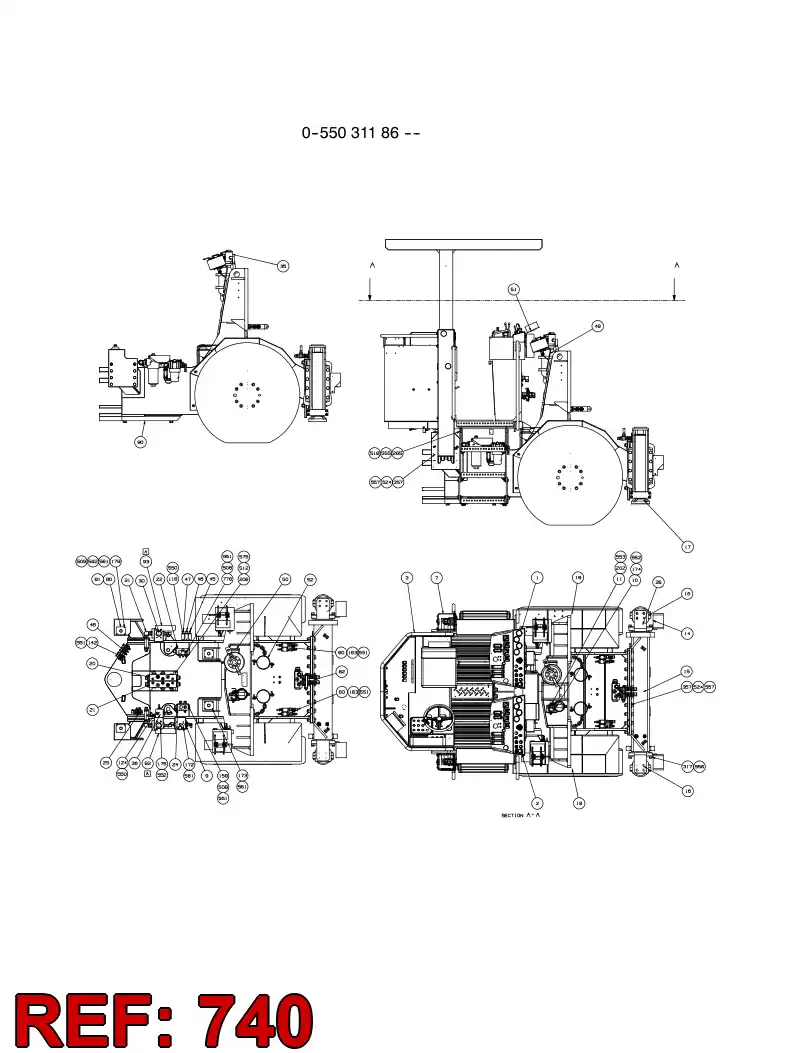 55033363 550 333 63 HOUSING ASSEMBLY - Sandvik Technical Drawing