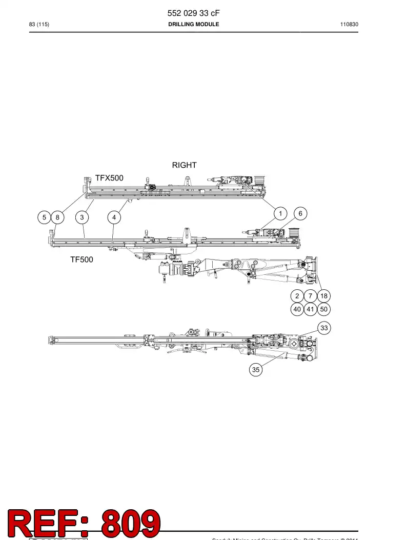 55033768b 550 337 68b Hosing - Sandvik Technical Drawing