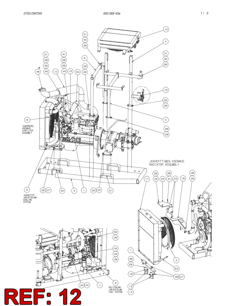 55033775 550 337 75 RADIATOR ASSEMBLY - Sandvik Technical Drawing