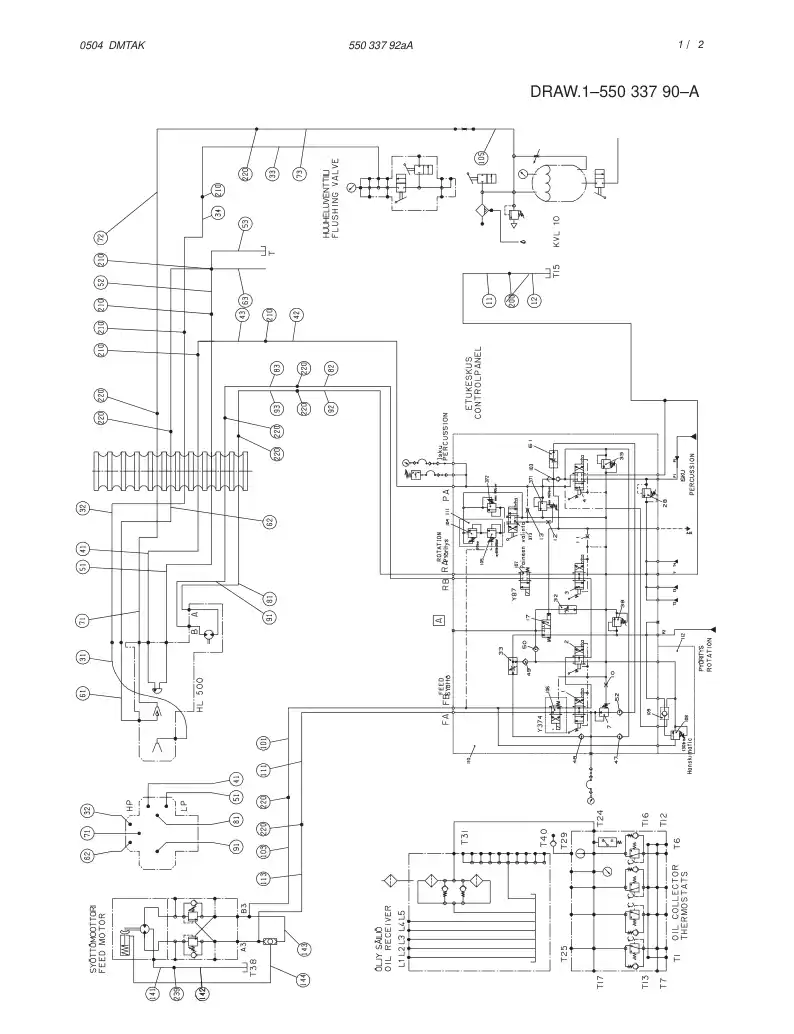 55033792aA 550 337 92aA CIRCUIT DIAGRAM TDC (1-550 337 - Sandvik Technical Drawing