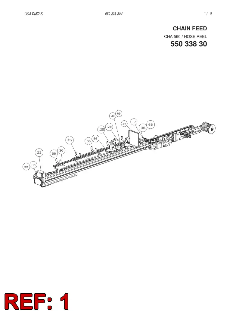 55033831 550 338 31 RAIL BEAM - Sandvik Technical Drawing