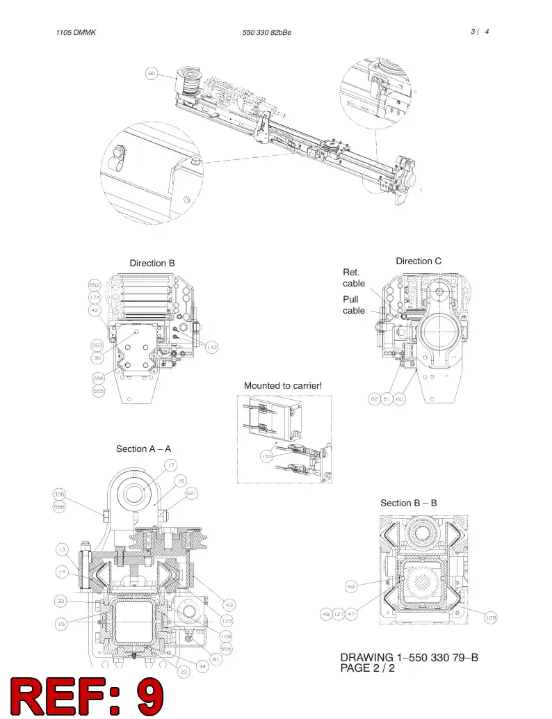 55033862 550 338 62 IDLER WHEEL - Sandvik Technical Drawing