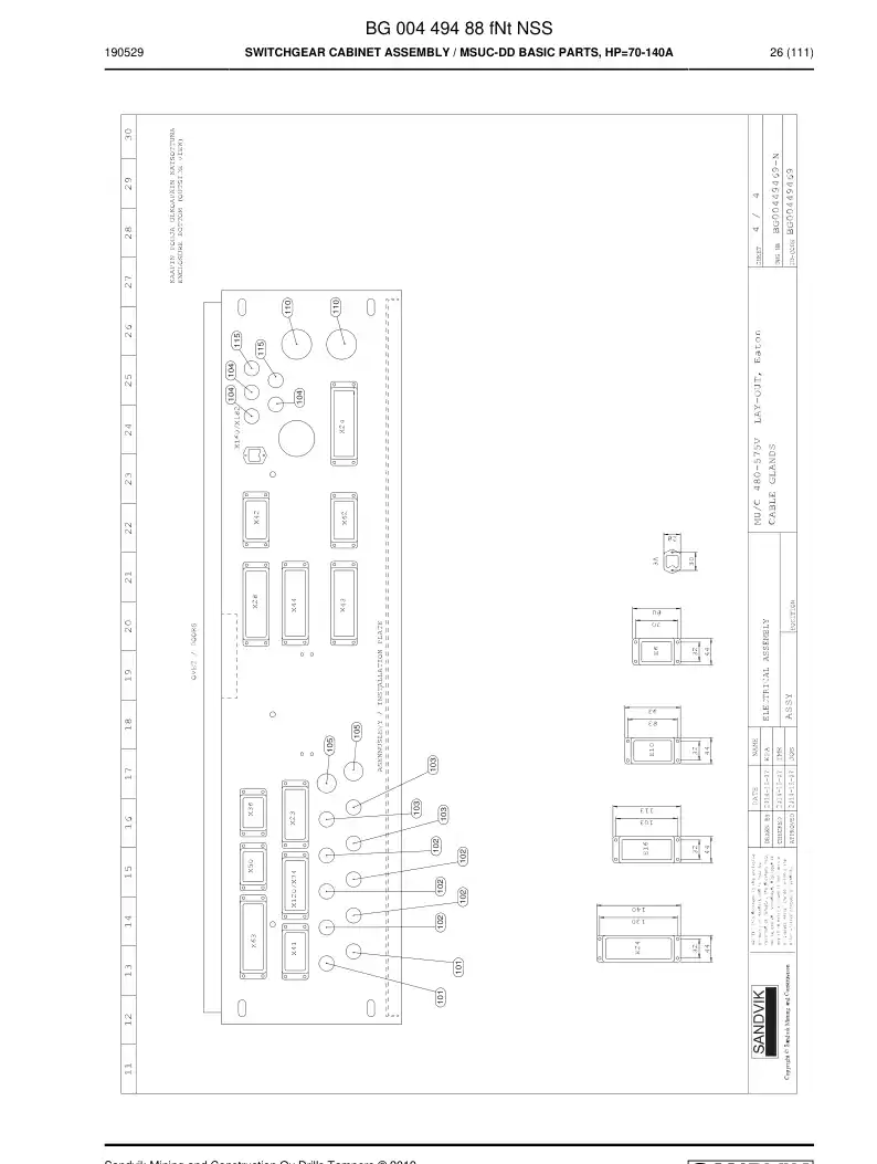 55033881a 550 338 81a Fuse - Sandvik Technical Drawing