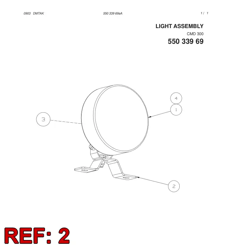 55033960 550 339 60 LIGHT BRACKET - Sandvik Technical Drawing