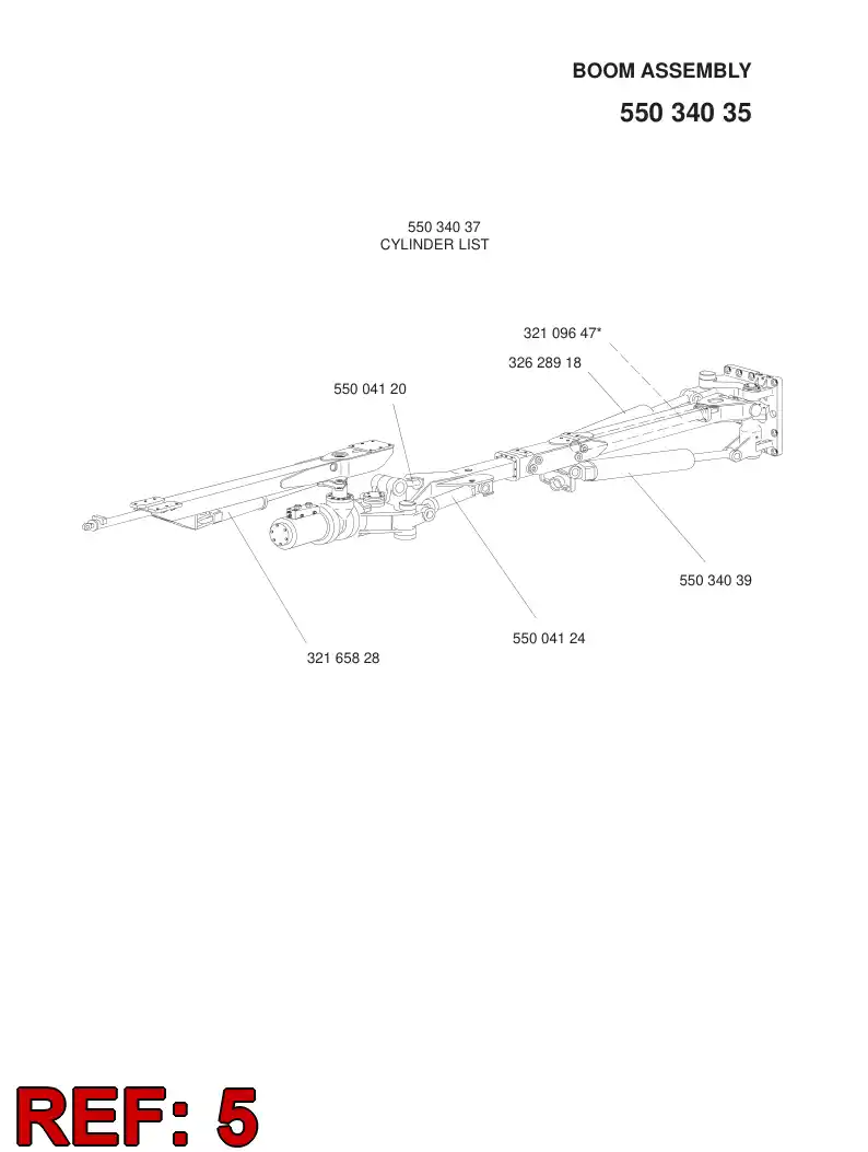 55034037 550 340 37 LIST OF CYLINDERS - Sandvik Technical Drawing