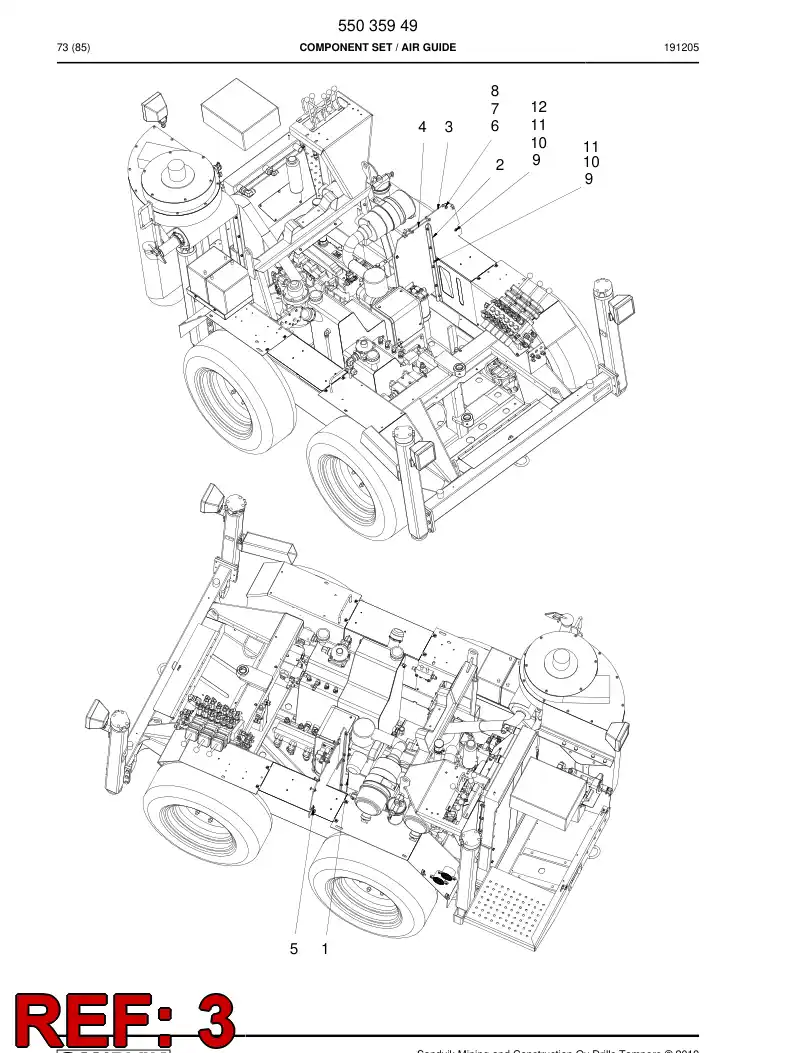 55034588 550 345 88 Rubber sheet - Sandvik Technical Drawing