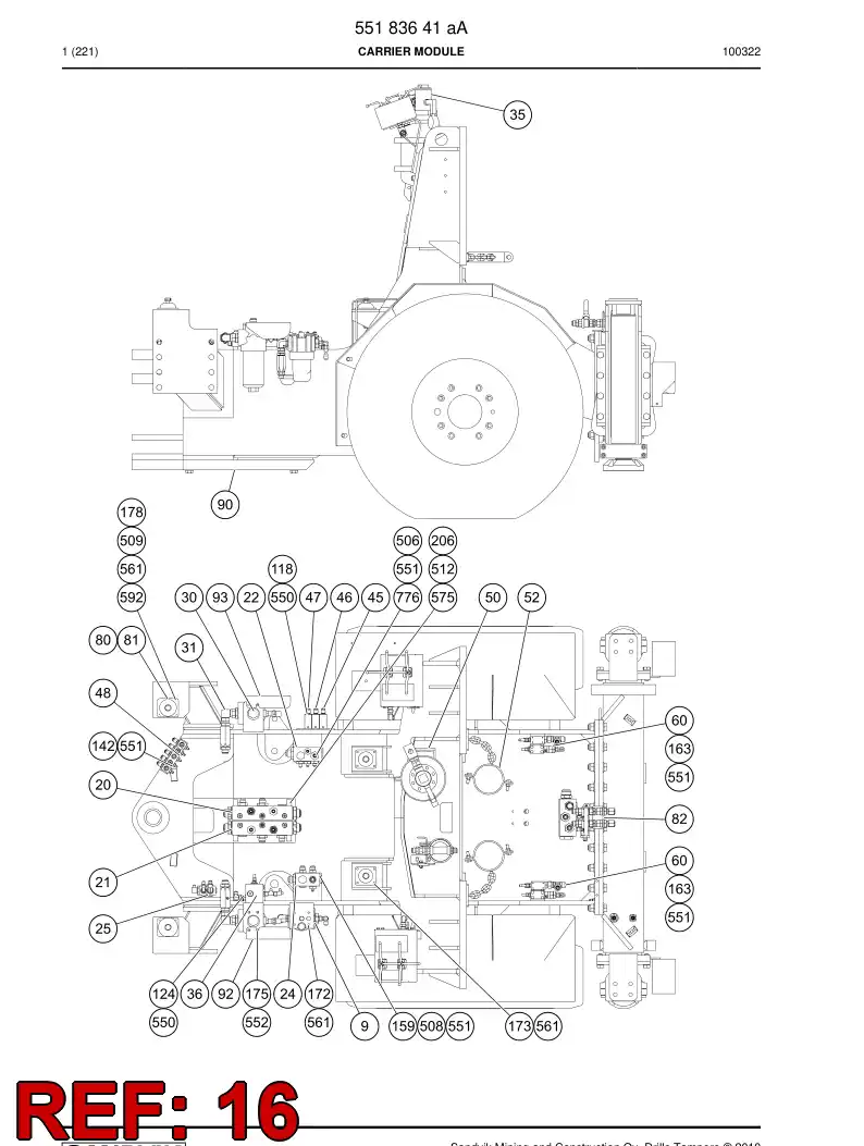 55034673a 550 346 73a Bracket - Sandvik Technical Drawing