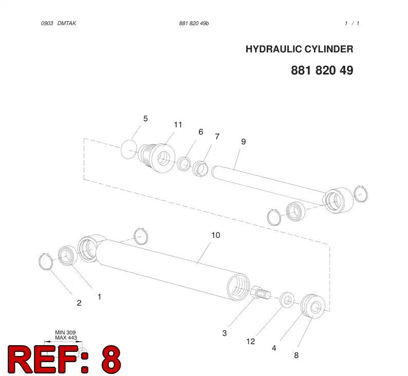 55034712 550 347 12 PISTON - Sandvik Technical Drawing