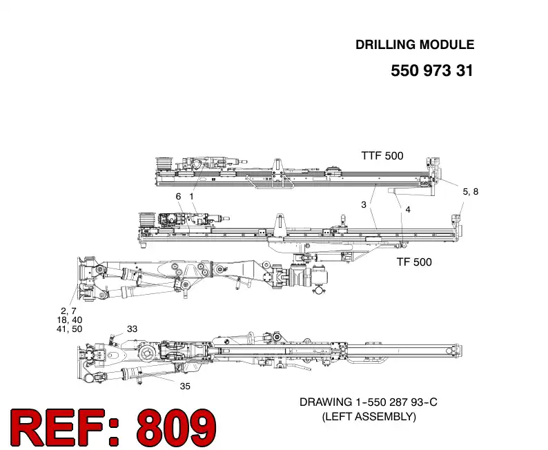 55034774 550 347 74 HOSING., DRILLING - Sandvik Technical Drawing