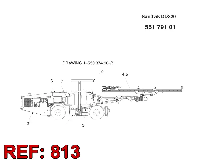 55034776 550 347 76 HOSING, DRILLING - Sandvik Technical Drawing