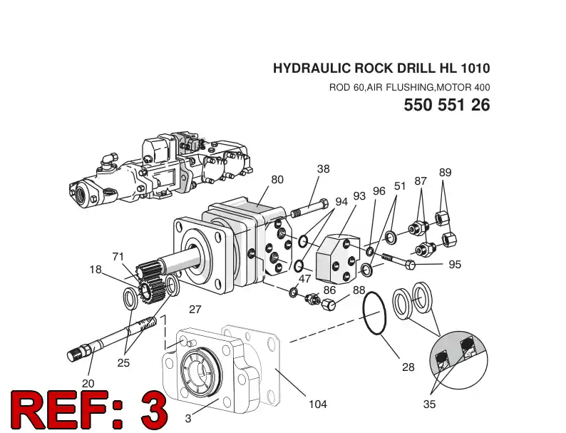 55034888 550 348 88 SPACER/ ROCK DRILL - Sandvik Technical Drawing