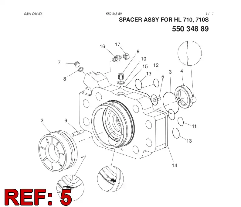 55034889 550 348 89 SPACER/ ROCK DRILL - Sandvik Technical Drawing