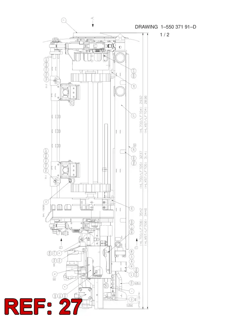 55034898 550 348 98 Support, Front - Sandvik Technical Drawing