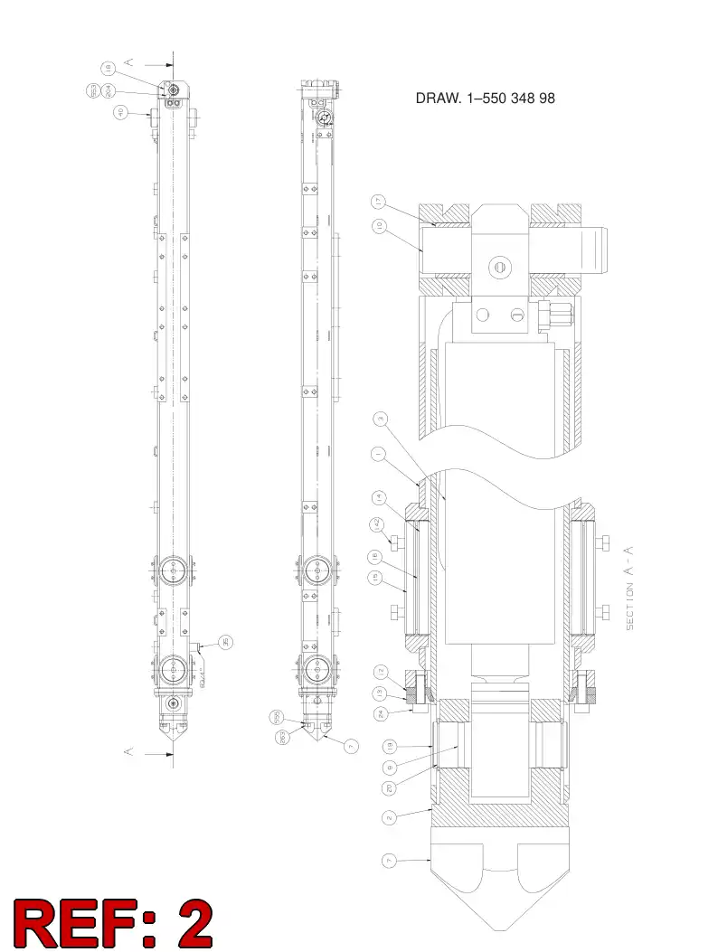 55034899 550 348 99 Tube, Inner - Sandvik Technical Drawing