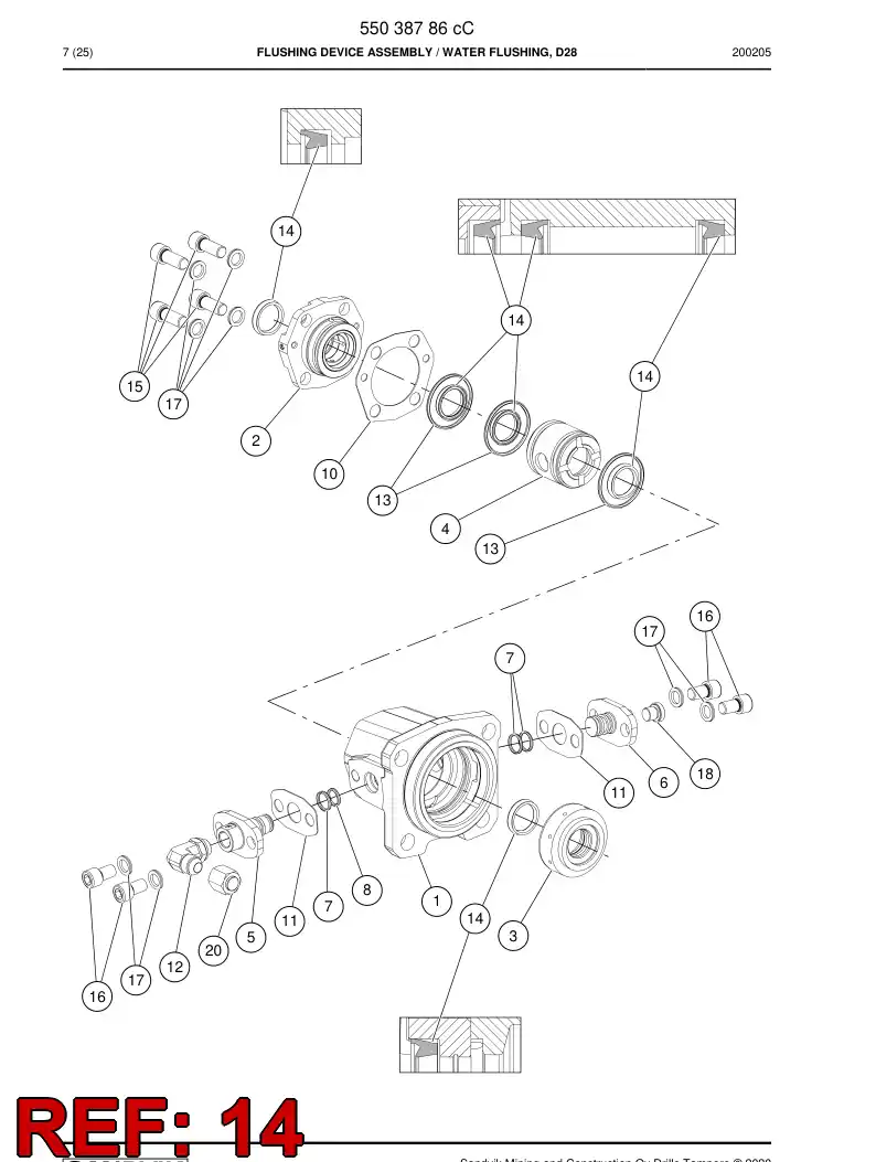 55034919c 550 349 19c Seal, U - Sandvik Technical Drawing