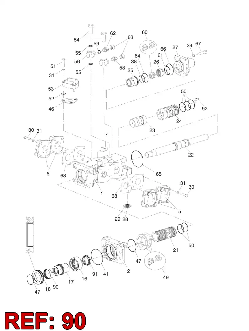55035048 550 350 48 Bearing bushing - Sandvik Technical Drawing