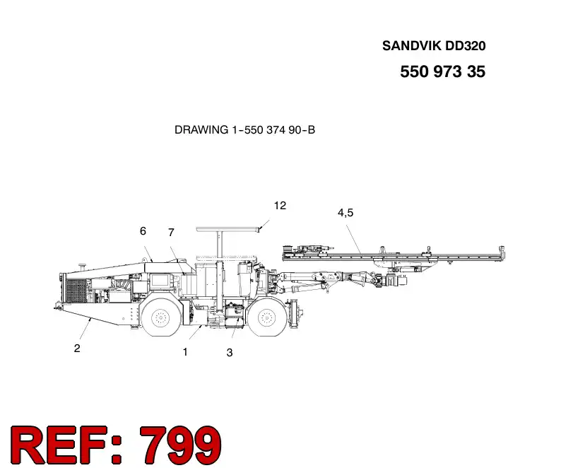 55035147 550 351 47 SCREW SET - Sandvik Technical Drawing