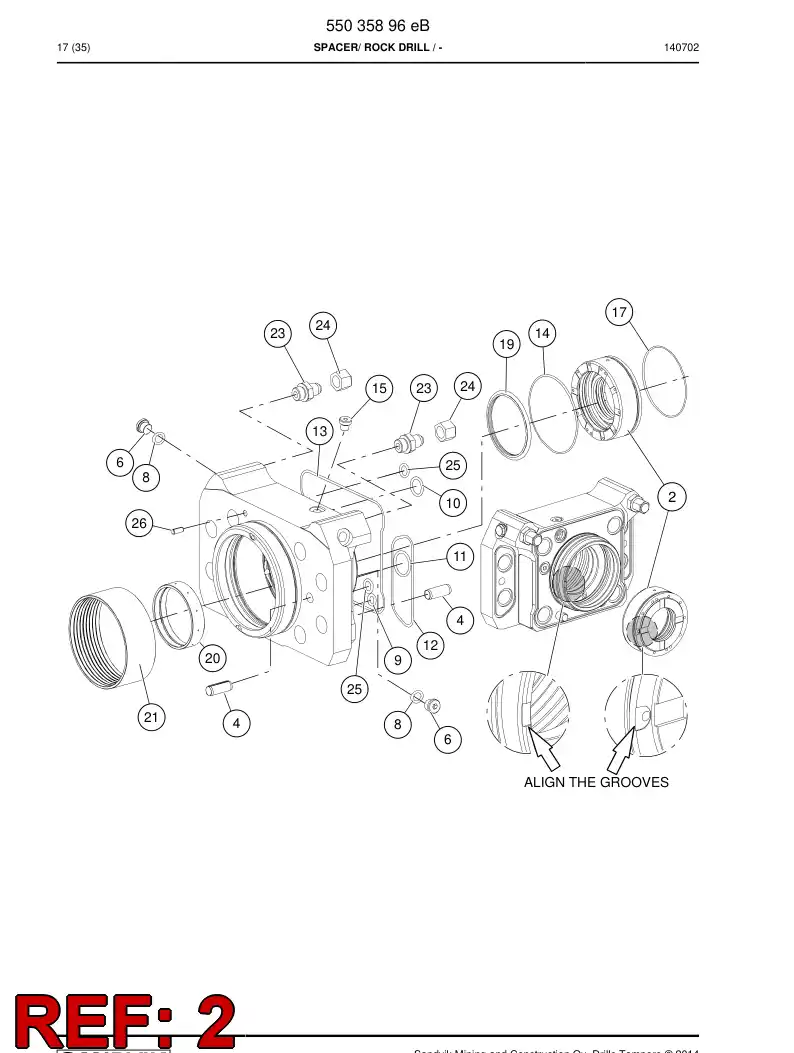 55035152b 550 351 52b Ring - Sandvik Technical Drawing