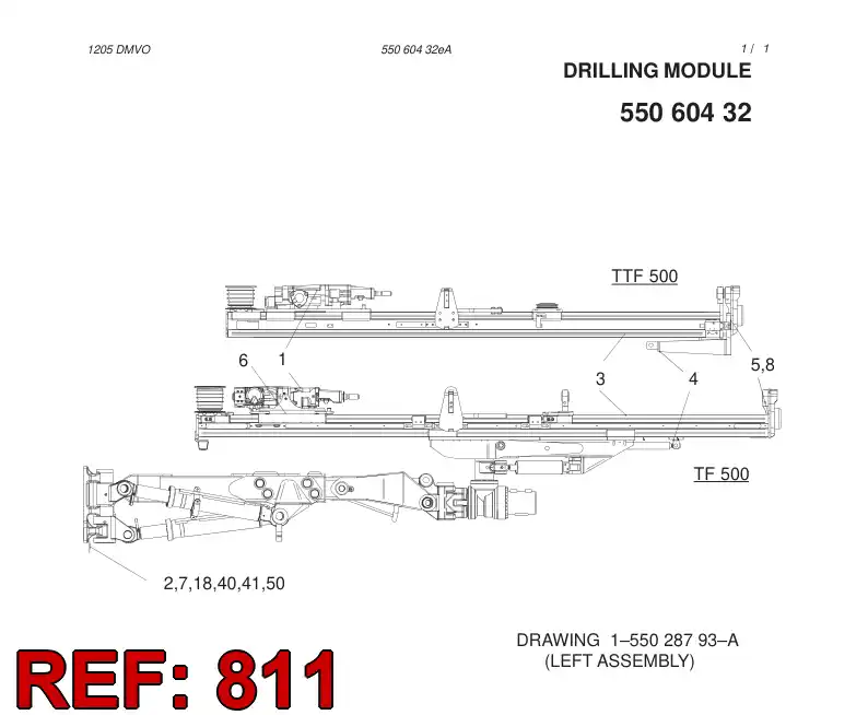 55035201 550 352 01 HOSING - Sandvik Technical Drawing