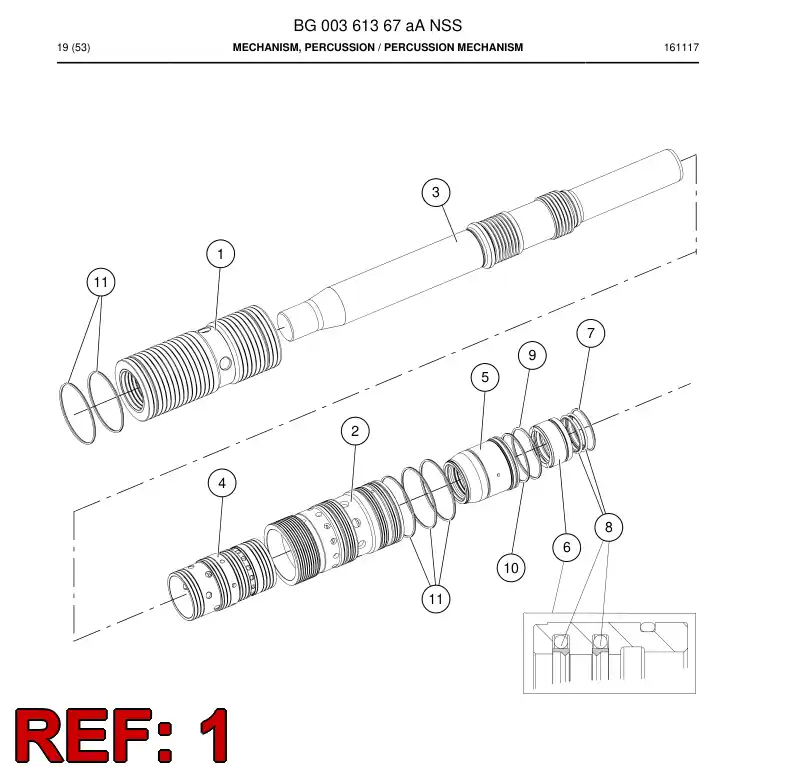 55035219a 550 352 19a Cylinder - Sandvik Technical Drawing