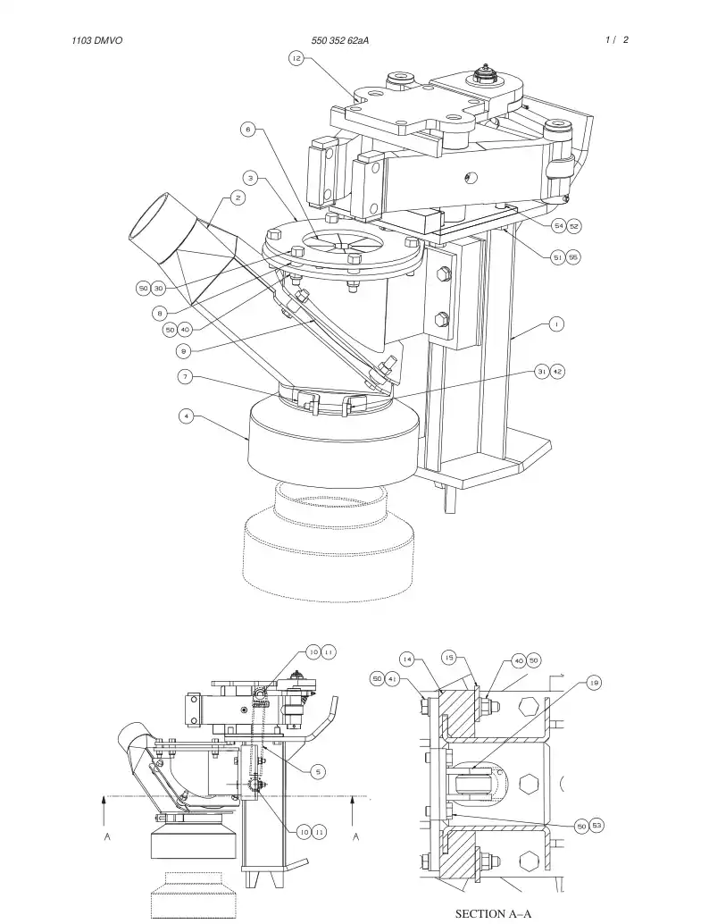 55035262aA 550 352 62aA SUCTION HEAD, PIN AND RETAININ - Sandvik Technical Drawing