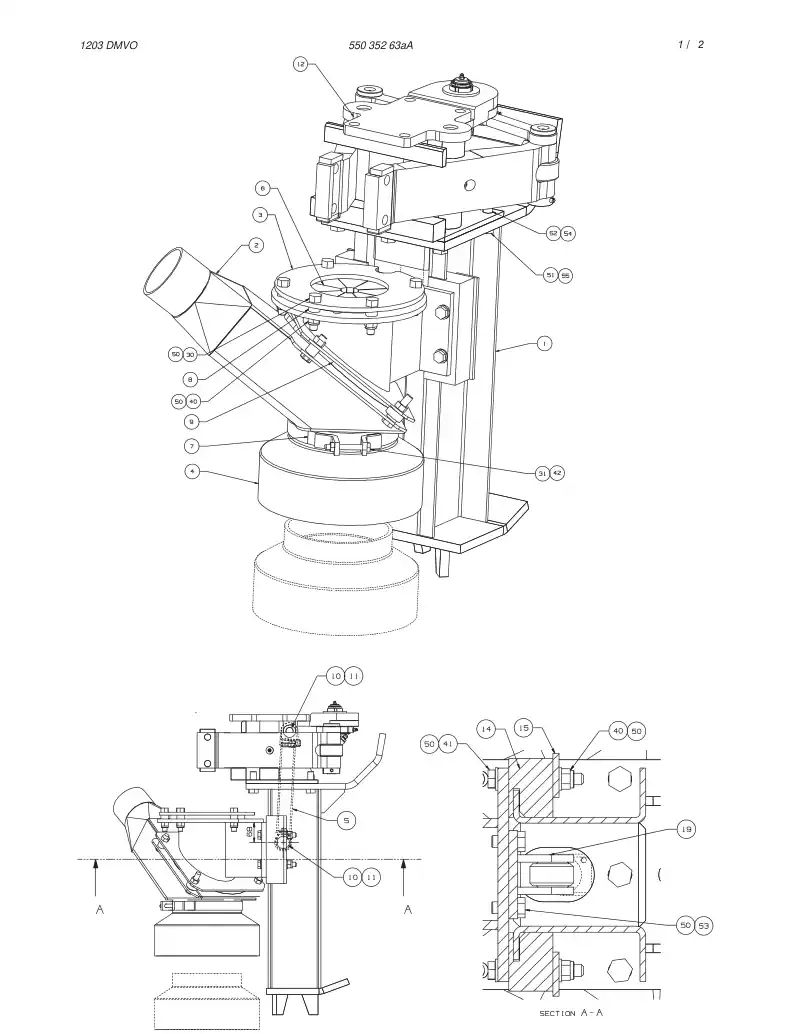 55035263aA 550 352 63aA SUCTION HEAD, PIN AND RETAININ - Sandvik Technical Drawing