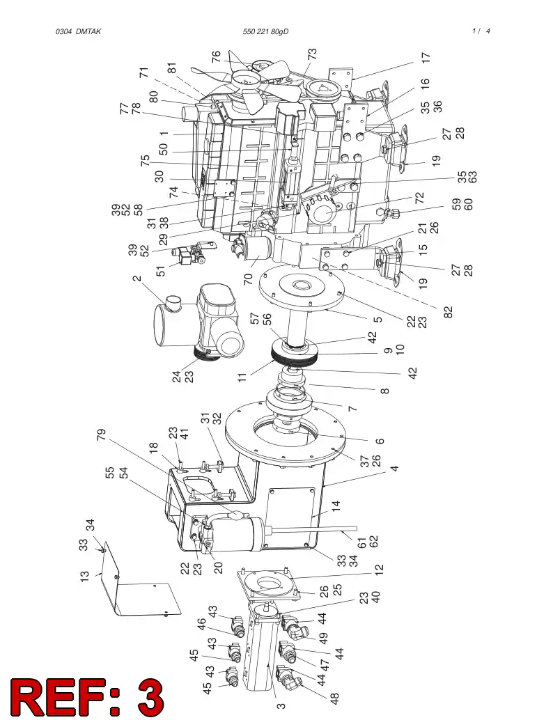 55035301 550 353 01 TRIPLE PUMP - Sandvik Technical Drawing
