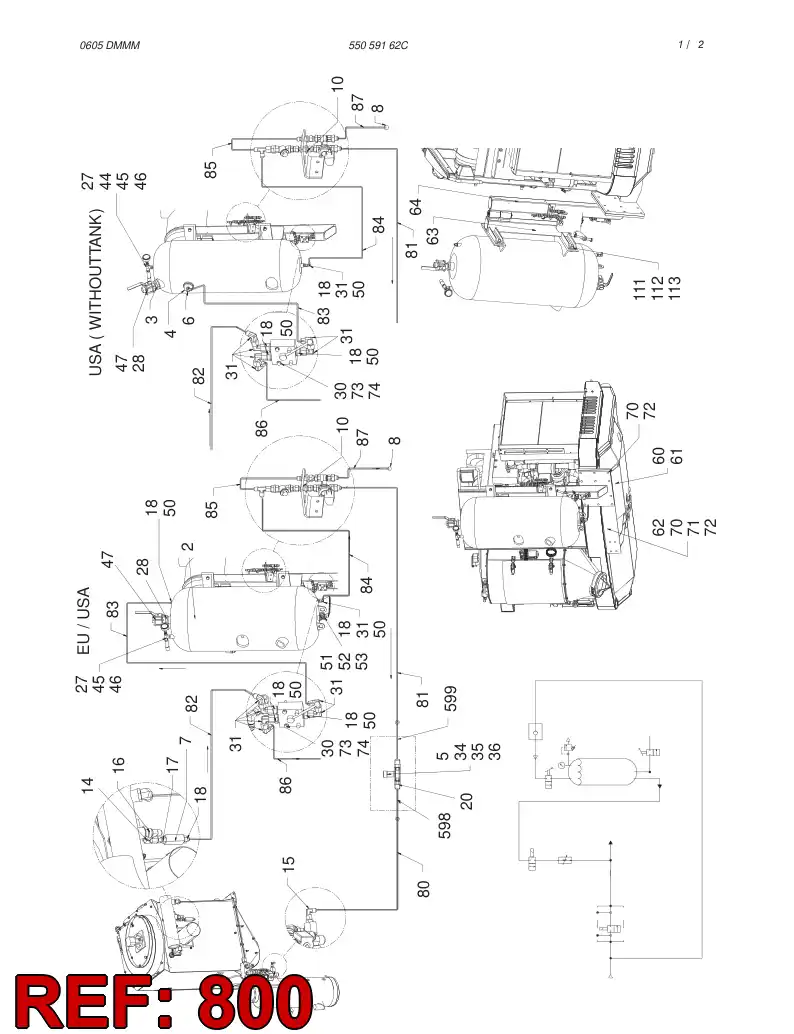 55035480 550 354 80 HOSING: - Sandvik Technical Drawing