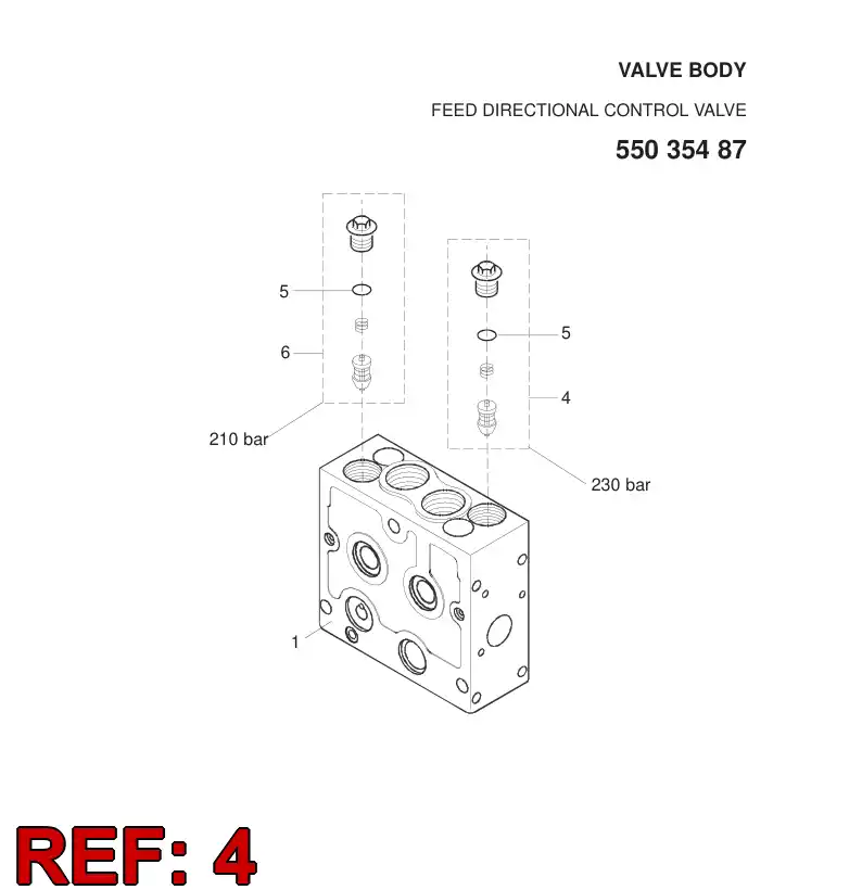 55035483 550 354 83 VLVULA, DESCARGA DE PRESIN - Sandvik Technical Drawing