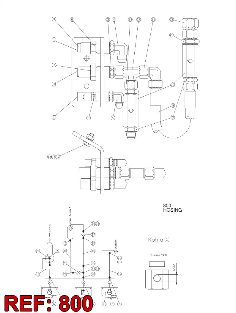 55035488 550 354 88 HOSING - Sandvik Technical Drawing