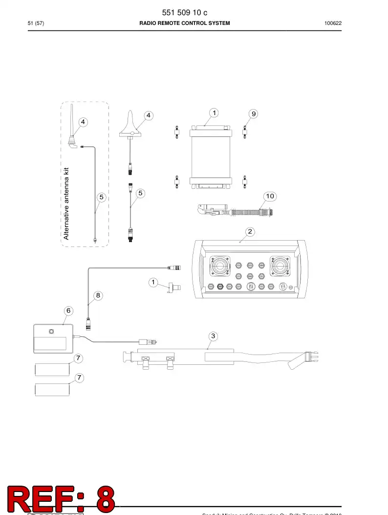 55035515a 550 355 15a Joystick - Sandvik Technical Drawing