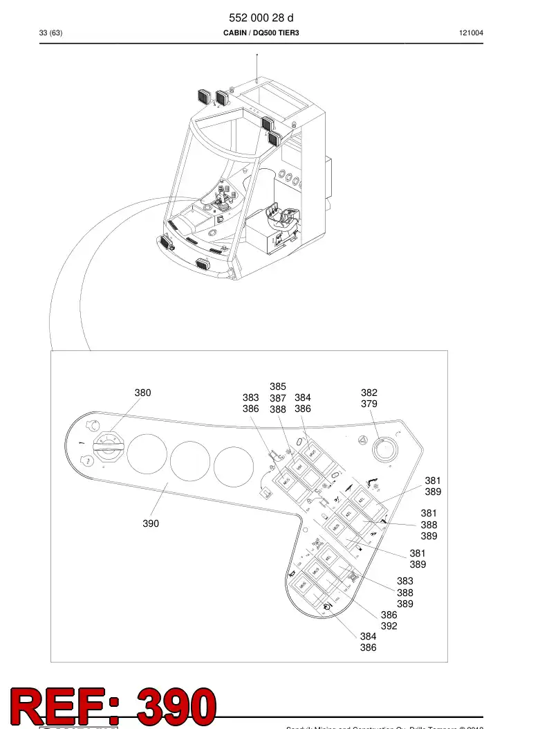 55035616 550 356 16 Decal - Sandvik Technical Drawing