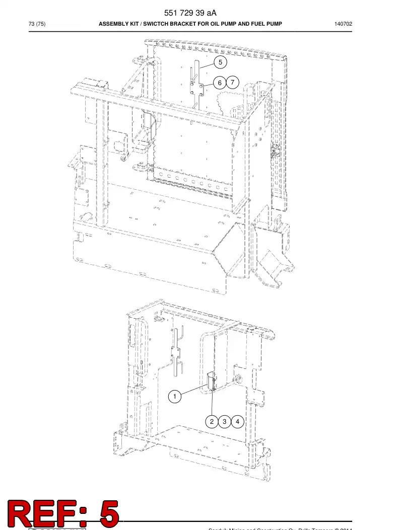 55035759a 550 357 59a Support, Hose - Sandvik Technical Drawing