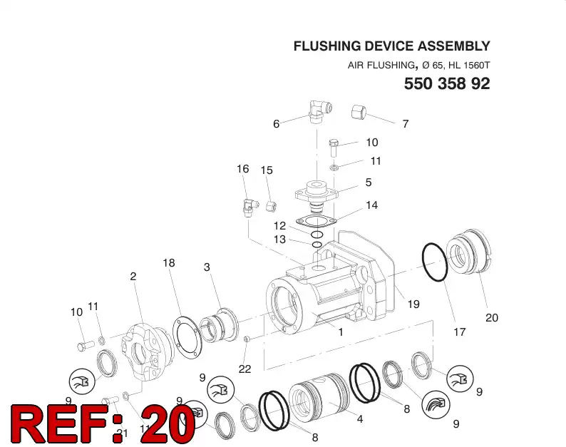 55035824 550 358 24 Bushing, Shank - Sandvik Technical Drawing