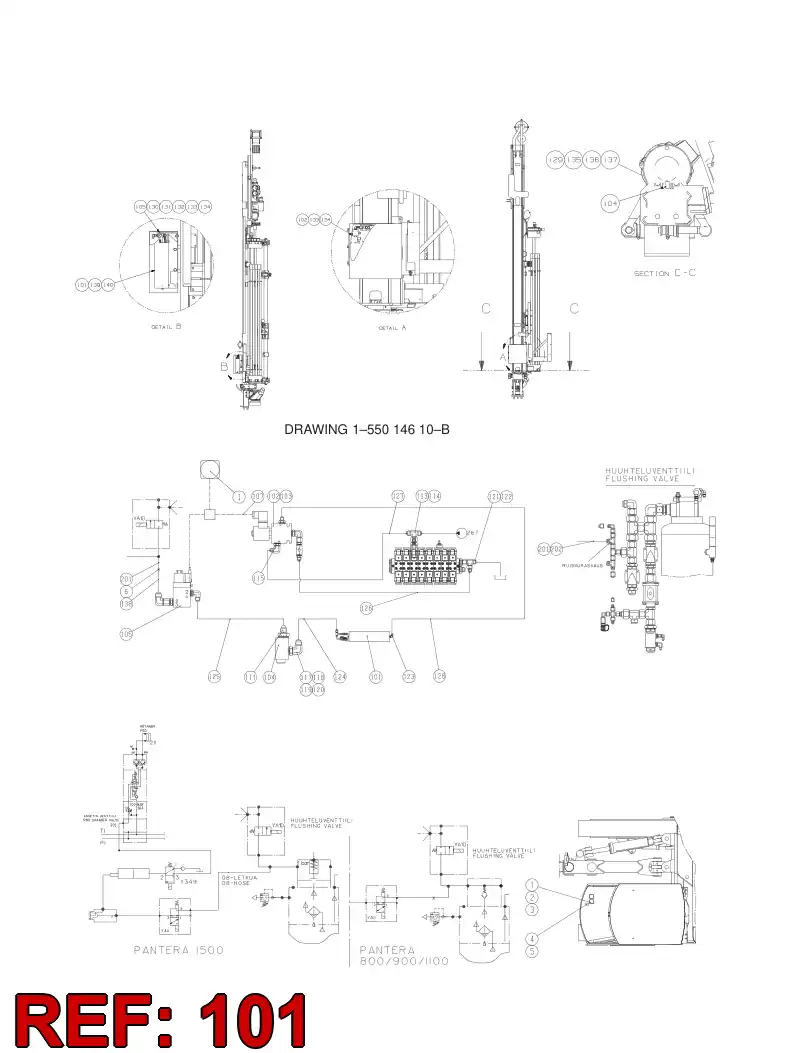 55035969 550 359 69 SPRAY GREASER UNIT - Sandvik Technical Drawing