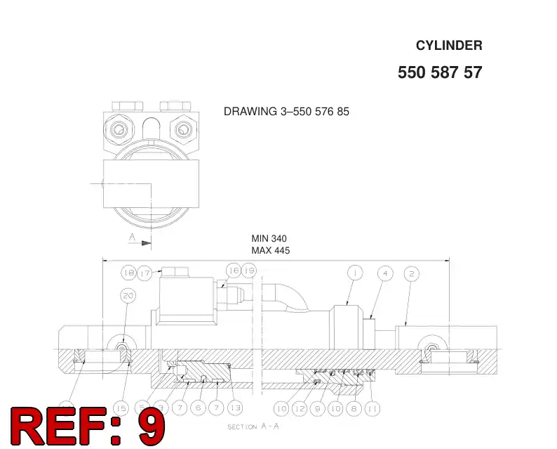 55035970 550 359 70 ROD SEAL - Sandvik Technical Drawing