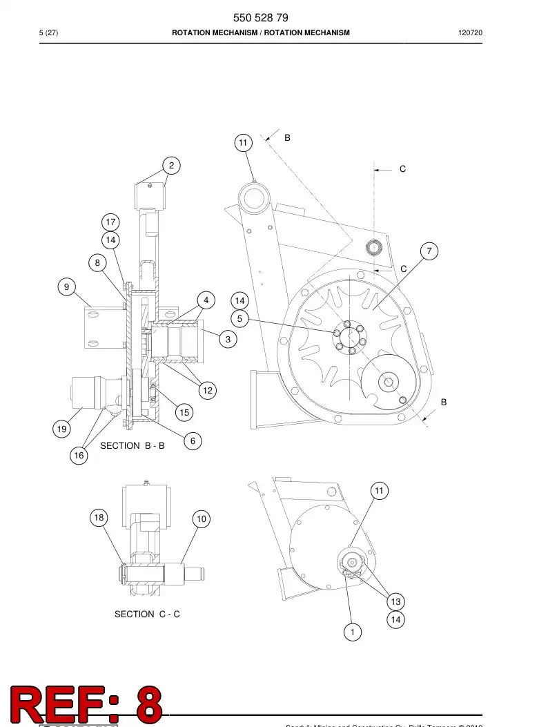 55036005 550 360 05 Cover - Sandvik Technical Drawing