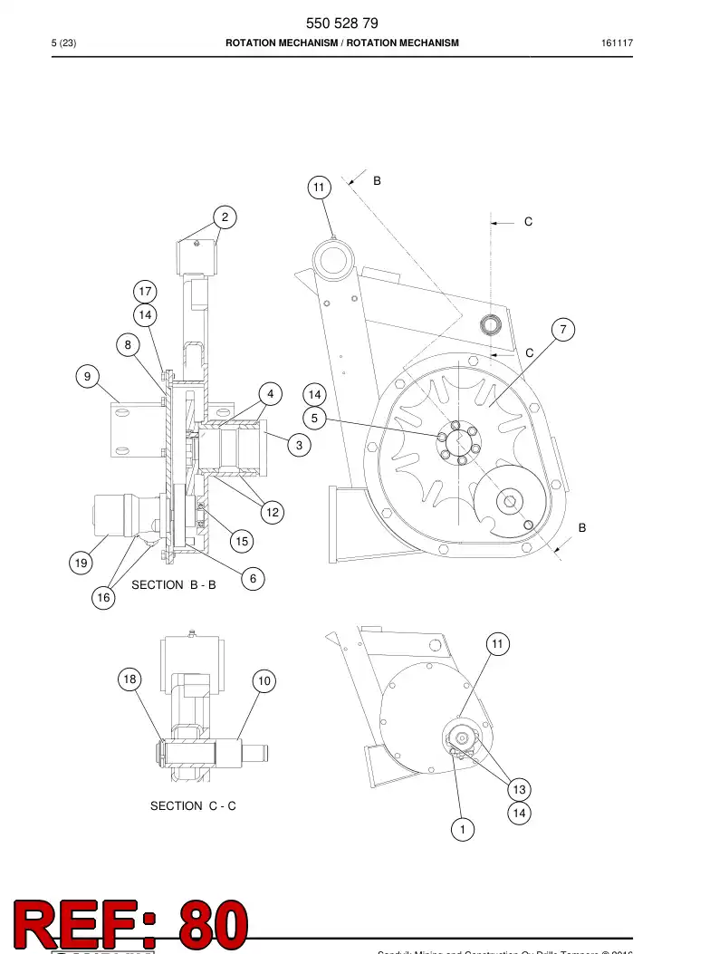 55036005b 550 360 05b Cover - Sandvik Technical Drawing