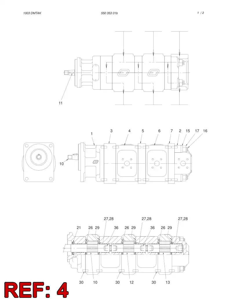 55036040 550 360 40 Frame - Sandvik Technical Drawing
