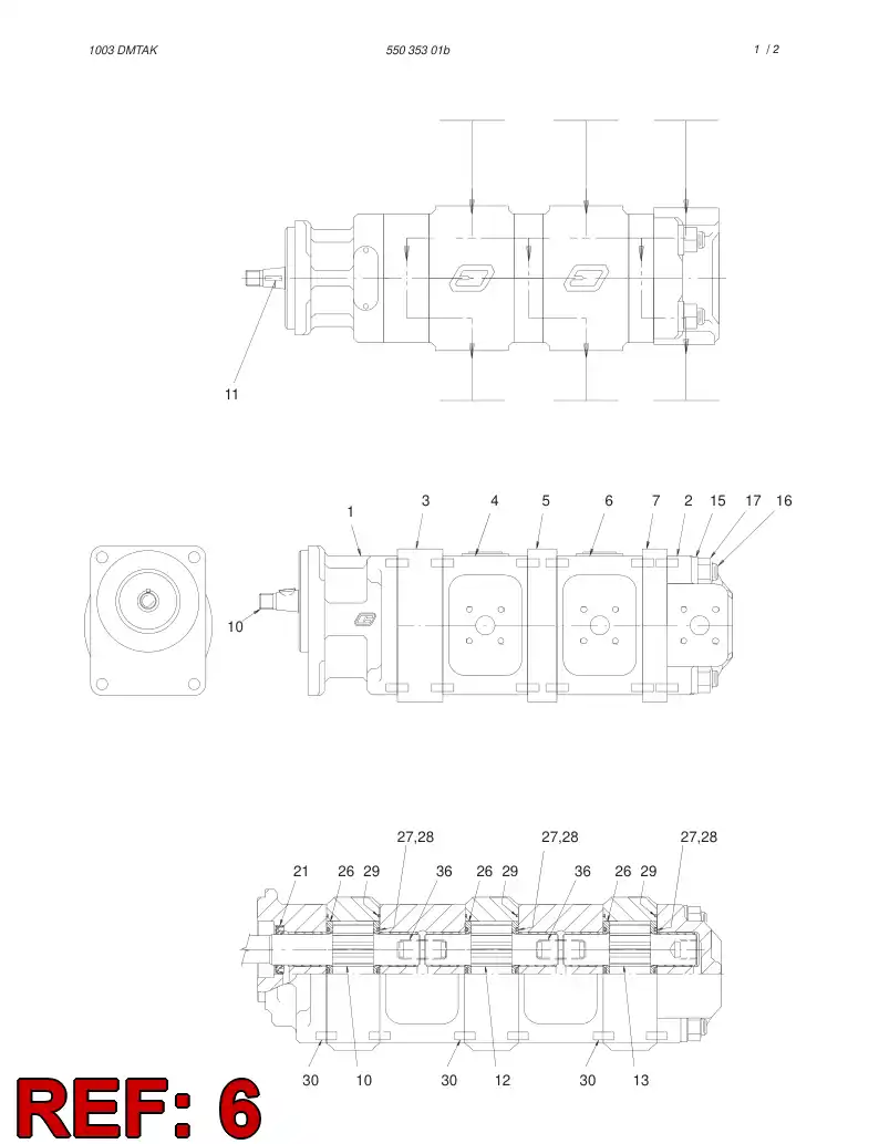 55036042 550 360 42 Frame - Sandvik Technical Drawing