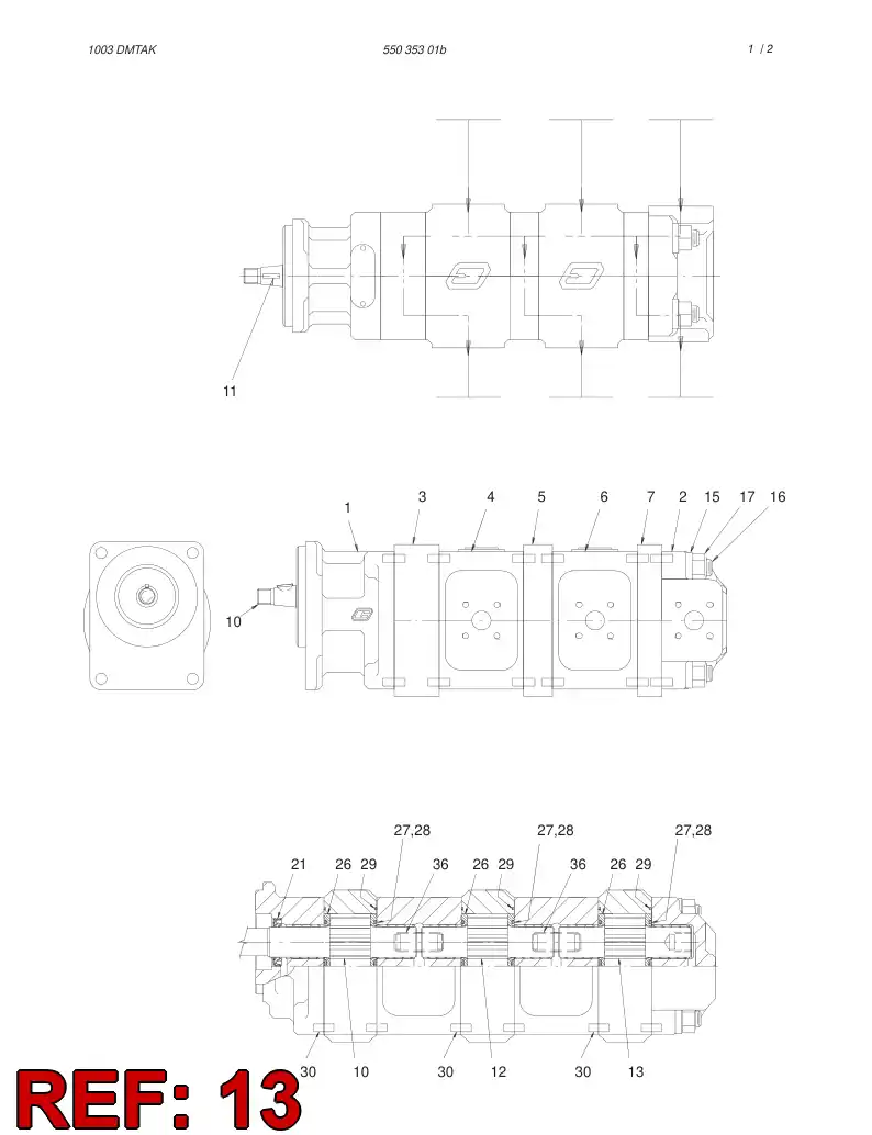 55036048 550 360 48 GEAR KIT - Sandvik Technical Drawing