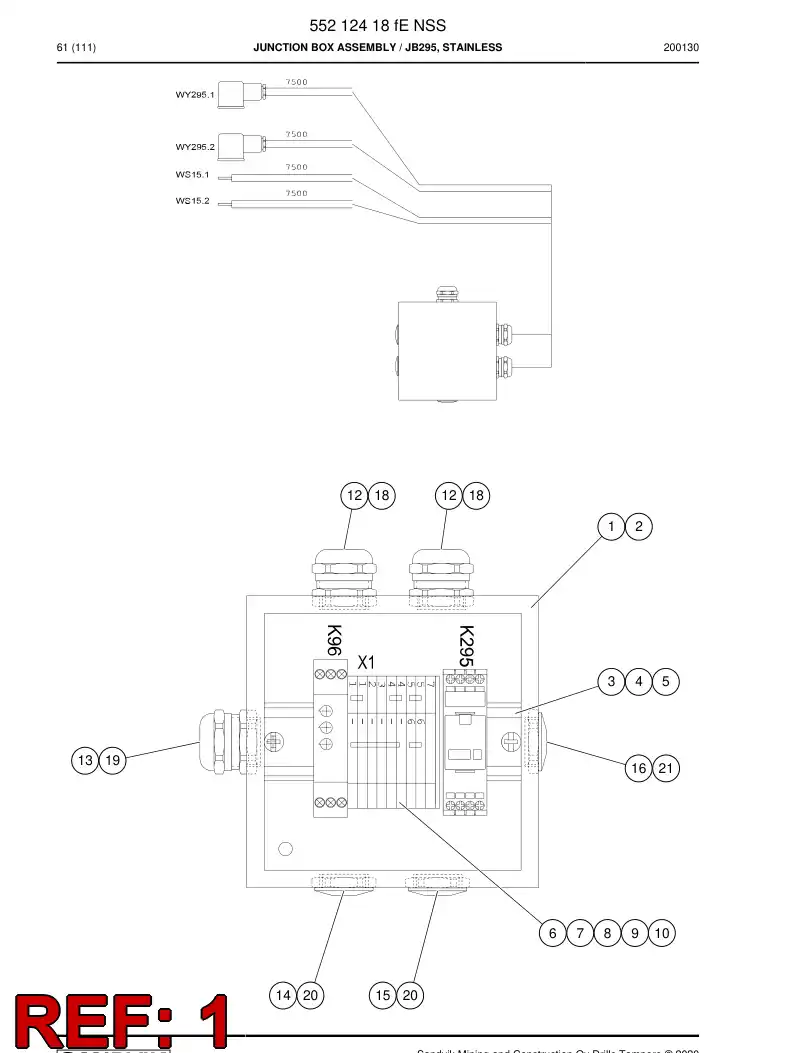55036258c 550 362 58c Enclosure, Stainless Steel - Sandvik Technical Drawing