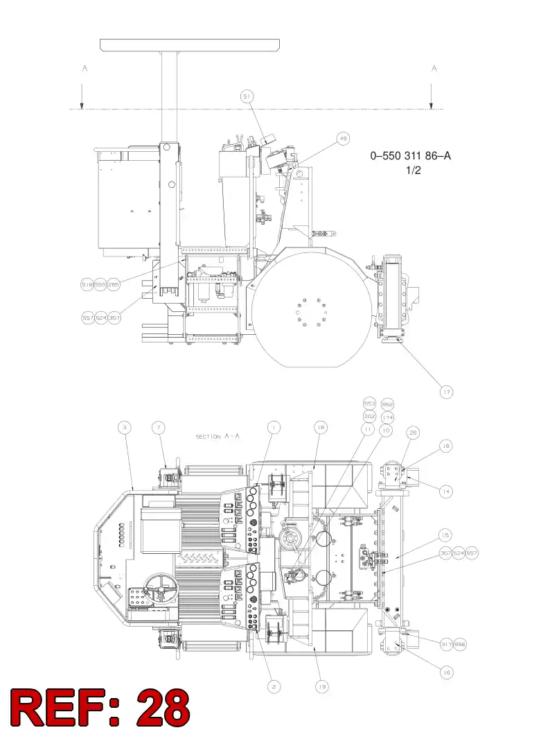 55036325 550 363 25 COVER PLATE - Sandvik Technical Drawing