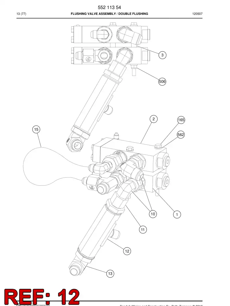 55036432 550 364 32 Spring - Sandvik Technical Drawing