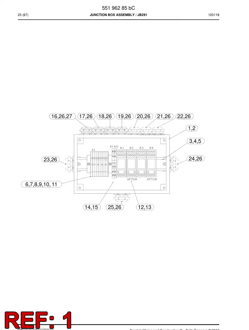 55036447a 550 364 47a Stainless steel enclosure - Sandvik Technical Drawing