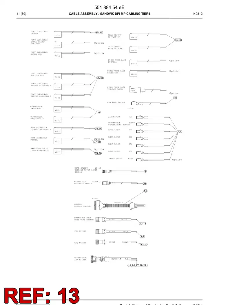 55036543 550 365 43 Bushing, Terminal - Sandvik Technical Drawing