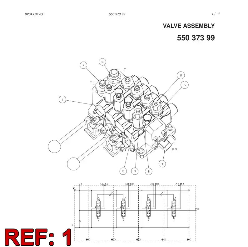 55036598 550 365 98 VALVE BLOCK - Sandvik Technical Drawing