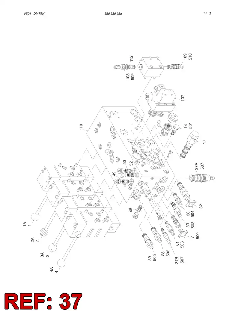 55036599 550 365 99 PRESSURE RELIEF VALVE - Sandvik Technical Drawing